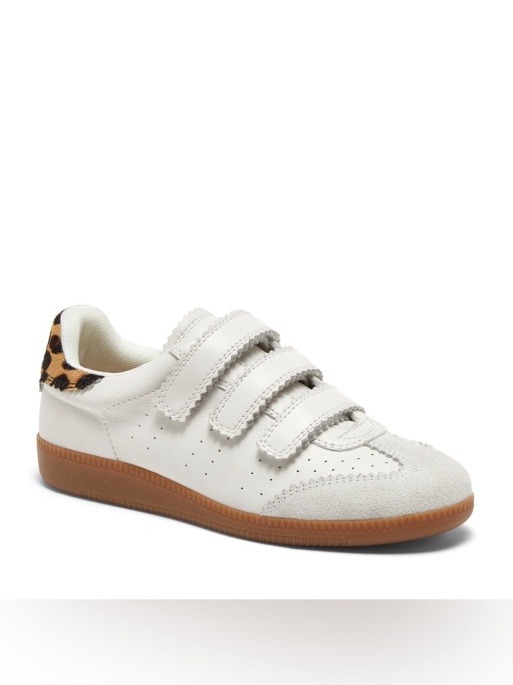 NWOT Anthropologie Silent D SEENA Sneaker in White and Leopard Print